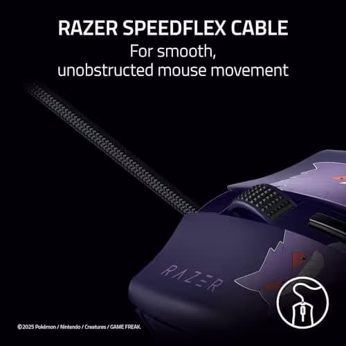 Razer Cobra Wired Gaming Mouse: 58g Lightweight - Gen-3 Optical Switches - Chroma RGB Lighting Underglow - 8500 DPI Optical Sensor - 100% PTFE Mouse Feet - Speedflex Cable - Pokemon Gengar Edition image