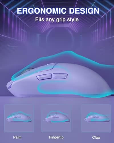 AULA SC580X Wireless Gaming Mouse, Tri-Mode 2.4G/BT5.0/USB-C Gaming Mice with 12000 DPI, 6 Programmable Buttons, Rechargeable Computer Mouse for Laptop/PC/Mac/Tablet image