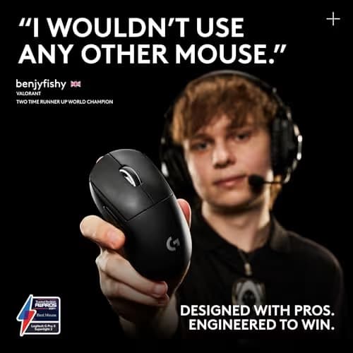 Logitech G PRO X Superlight 2 SE Wireless Gaming Mouse, 60 g pro-Grade Mouse with 5 programmable Buttons, 44K DPI Sensor, 888+ IPS, 1 kHz Report Rate, USB-C Charging for PC/Mac - Black image
