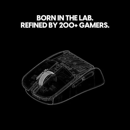Pulsar Gaming Gears LAB X2F Wireless Fingertip Gaming Mouse, Ultra Lightweight 1.34 oz (38 g), HUANO Blue Pink Dot Switches, 32,000 DPI, 750 IPS, XS-1 Sensor, 8K Compatible (Black) image