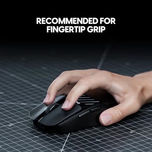 Pulsar Gaming Gears LAB X2F Wireless Fingertip Gaming Mouse, Ultra Lightweight 1.34 oz (38 g), HUANO Blue Pink Dot Switches, 32,000 DPI, 750 IPS, XS-1 Sensor, 8K Compatible (Black) image