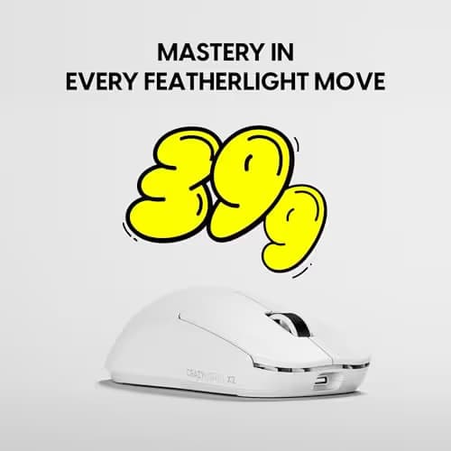 Pulsar Gaming Gears X2 Crazylight Wireless Gaming Mouse, Ultra Lightweight 1.38 oz (39g), Optical Switch, 32000 DPI, 750 IPS, XS-1 Sensor, 8k Compatible (Medium, Uyuni White) image