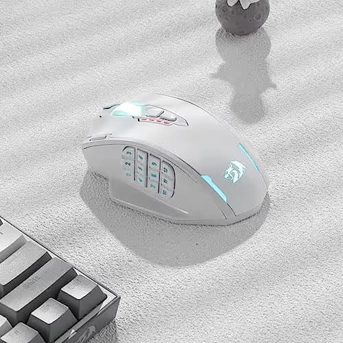 Redragon M913 Impact Elite Wireless Gaming Mouse, 16000 DPI Wired/Wireless RGB Mouse with 16 Programmable Buttons, 45 Hr Battery and Pro Optical Sensor, 12 Side Buttons MMO Mouse image