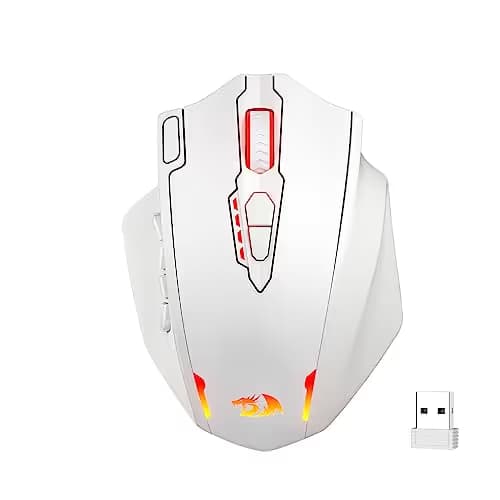 Redragon M913 Impact Elite Wireless Gaming Mouse, 16000 DPI Wired/Wireless RGB Mouse with 16 Programmable Buttons, 45 Hr Battery and Pro Optical Sensor, 12 Side Buttons MMO Mouse image