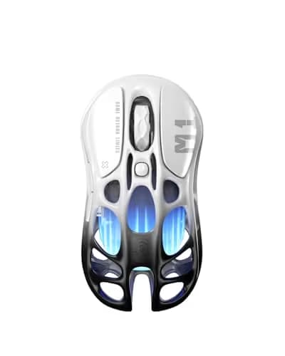 GravaStar Mercury M1 Pro Gaming Mouse, Lightweight Magnesium Alloy, 26,000 DPI, PAW3395DM Sensor, 5 Programmable Buttons, Support Wired/2.4GHz/BT, Up to 200 Hours Battery Life (Gradient Black) image
