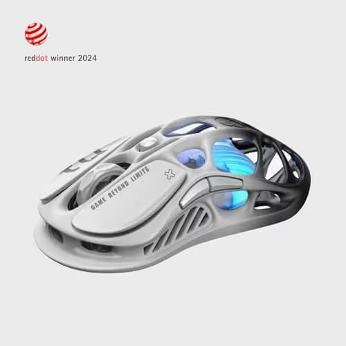 GravaStar Mercury M1 Pro Gaming Mouse, Lightweight Magnesium Alloy, 26,000 DPI, PAW3395DM Sensor, 5 Programmable Buttons, Support Wired/2.4GHz/BT, Up to 200 Hours Battery Life (Gradient Black) image