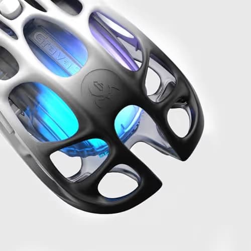 GravaStar Mercury M1 Pro Gaming Mouse, Lightweight Magnesium Alloy, 26,000 DPI, PAW3395DM Sensor, 5 Programmable Buttons, Support Wired/2.4GHz/BT, Up to 200 Hours Battery Life (Gradient Black) image