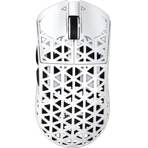 ATTACK SHARK R5Ultra 8K Carbon Fiber Wireless Gaming Mouse with 42000 DPI -PAW3950 MAX Sensor -39g Ultra-Lightweight-Nordic 52840 MCU Chip-Wired/BT/2.4GHz Wirelss Programmable Mouse for PC/Mac (White) main image