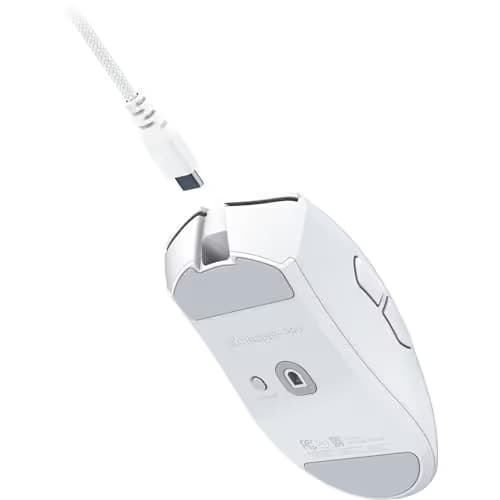 Razer DeathAdder V4 Pro Wireless Gaming Mouse: 57g Lightweight - HyperSpeed Wireless Gen-2 - Optical Scroll Wheel - Optical Switches Gen-4 - Focus Pro 45K Sensor Gen-2 - Up to 150 Hr Battery - White image