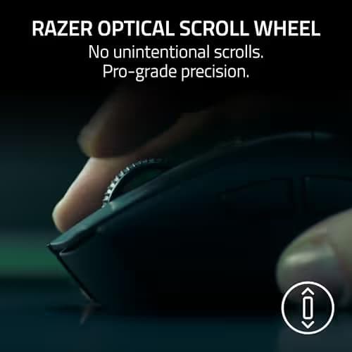 Razer DeathAdder V4 Pro Wireless Gaming Mouse: 57g Lightweight - HyperSpeed Wireless Gen-2 - Optical Scroll Wheel - Optical Switches Gen-4 - Focus Pro 45K Sensor Gen-2 - Up to 150 Hr Battery - White image