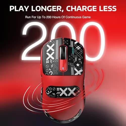 ATTACK SHARK X3 Wireless Gaming Mouse, 49g Bluetooth/2.4G/USB-C Ergonomic Computer Mouse, PAW3395 26K DPI Sensor, 200h Battery Life, Programmable Buttons Griptape, Gaming Accessories for PC/Laptop/Mac image