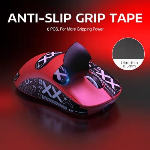 ATTACK SHARK X3 Wireless Gaming Mouse, 49g Bluetooth/2.4G/USB-C Ergonomic Computer Mouse, PAW3395 26K DPI Sensor, 200h Battery Life, Programmable Buttons Griptape, Gaming Accessories for PC/Laptop/Mac image
