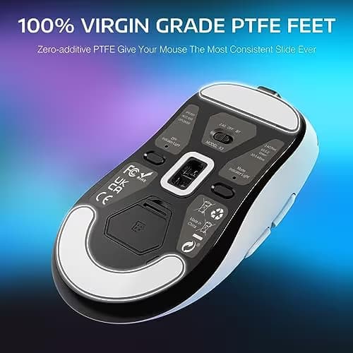 ATTACK SHARK X3 Wireless Gaming Mouse, 49g Ergonomic Computer Mouse, Triple Modes PAW3395 26K DPI Optical Sensor, 200h Battery Life, Programmable Buttons, Gaming Accessories for PC/Laptop/Mac (White) image