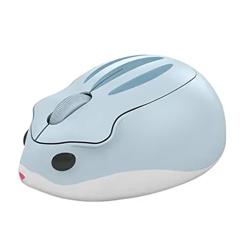 2.4GHz Wireless Mouse Cute Hamster Shape Less Noice Portable Mobile Optical 1200DPI USB Mice Cordless Mouse for PC Laptop Computer Notebook MacBook Kids Girl Men Women Mom Dad Gift (Blue) main image