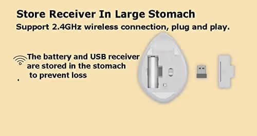 2.4GHz Wireless Mouse Cute Hamster Shape Less Noice Portable Mobile Optical 1200DPI USB Mice Cordless Mouse for PC Laptop Computer Notebook MacBook Kids Girl Men Women Mom Dad Gift (Blue) image