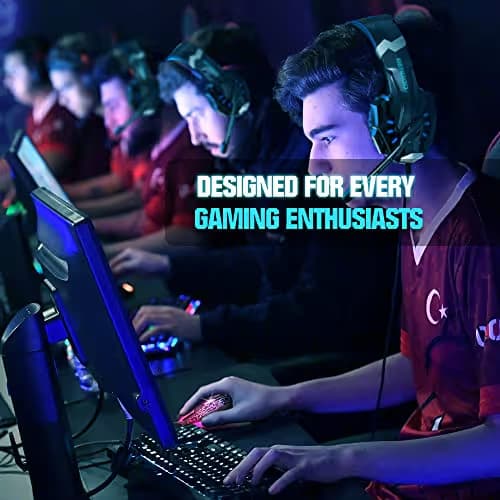 BENGOO Gaming Mouse Wired, Ergonomic Gamer Laptop PC Optical Computer Mice with RGB Backlit, 4 Adjustable DPI Up to 3600, 6 Programmable Buttons for Windows 7/8/10/XP Vista Linux -Black image