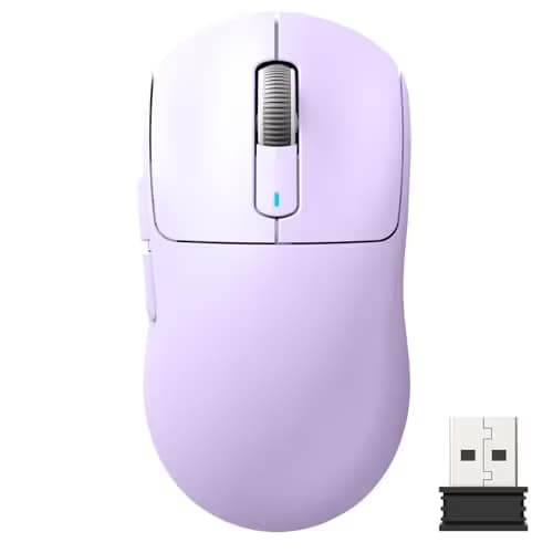 ATTACK SHARK X3 Lightweight Wireless Gaming Mouse with Tri-Mode 2.4G/USB-C Wired/Bluetooth,Up to 26K DPI, PAW3395 Optical Sensor,Kailh GM8.0 Switch,5 programmable Buttons for PC/Win/Mac(Purple) main image