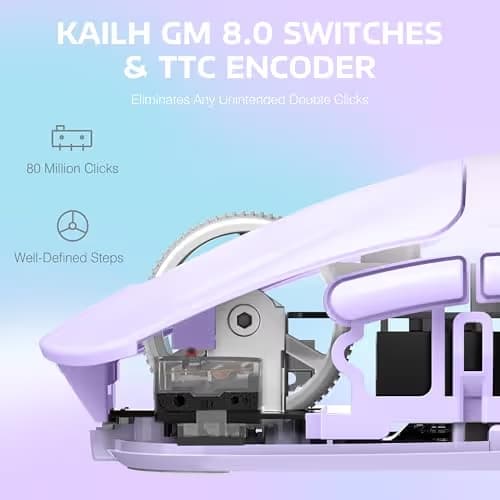 ATTACK SHARK X3 Lightweight Wireless Gaming Mouse with Tri-Mode 2.4G/USB-C Wired/Bluetooth,Up to 26K DPI, PAW3395 Optical Sensor,Kailh GM8.0 Switch,5 programmable Buttons for PC/Win/Mac(Purple) image
