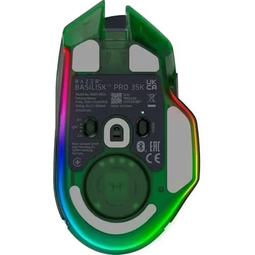 Razer Basilisk V3 Pro 35K Wireless Gaming Mouse: HyperScroll Tilt Wheel - 35K DPI Optical Sensor Gen 2-13 Customizable Controls - RGB - Optical Switches Gen 3 - Up to 140 Hr Battery - Phantom Green image