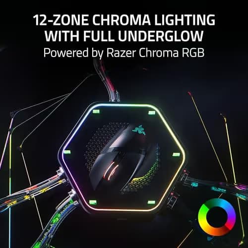 Razer Basilisk V3 Pro 35K Wireless Gaming Mouse: HyperScroll Tilt Wheel - 35K DPI Optical Sensor Gen 2-13 Customizable Controls - RGB - Optical Switches Gen 3 - Up to 140 Hr Battery - Phantom Green image
