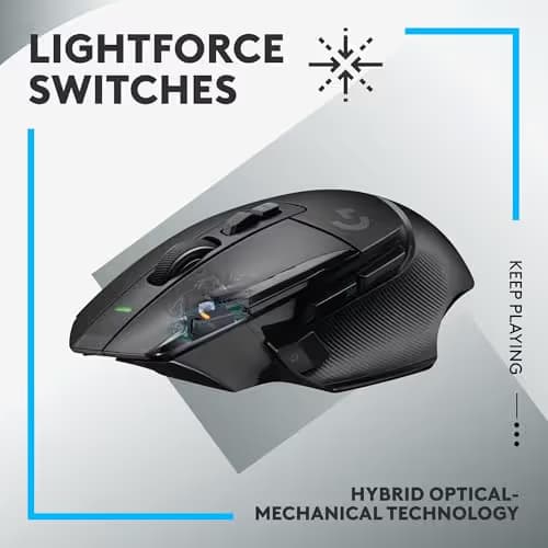 Logitech G502 X Lightspeed Wireless Gaming Mouse + Powerplay 2 Wireless Charging Mouse Pad Bundle - Black image
