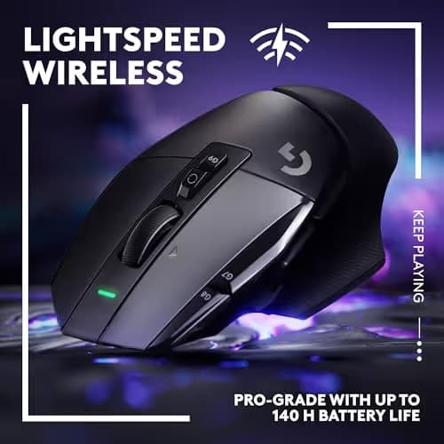 Logitech G502 X Lightspeed Wireless Gaming Mouse + Powerplay 2 Wireless Charging Mouse Pad Bundle - Black image