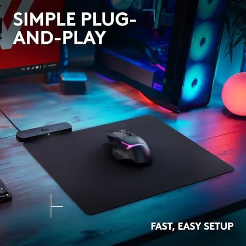 Logitech G502 X Lightspeed Wireless Gaming Mouse + Powerplay 2 Wireless Charging Mouse Pad Bundle - Black image