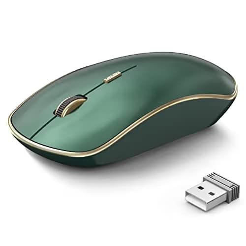 JOYACCESS 2.4G Slim Wireless Silent Mouse, Portable Wireless Computer Mouse with 5 Adjustable DPI Levels, USB Mice for Desktop, Notebook, MacBook, Chromebook, PC (Green) main image