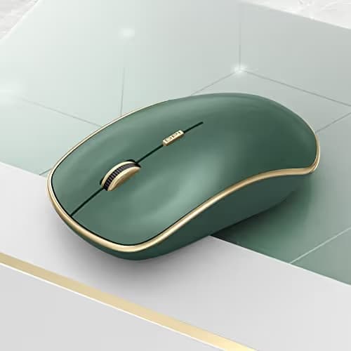 JOYACCESS 2.4G Slim Wireless Silent Mouse, Portable Wireless Computer Mouse with 5 Adjustable DPI Levels, USB Mice for Desktop, Notebook, MacBook, Chromebook, PC (Green) image