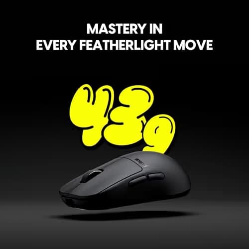 Pulsar Gaming Gears X2H Crazylight Wireless Gaming Mouse, Ultra Lightweight 1.51 oz (43g), Optical Switch, 32000 DPI, 750 IPS, XS-1 Sensor, 8k Compatible (Medium, Jet Black) image