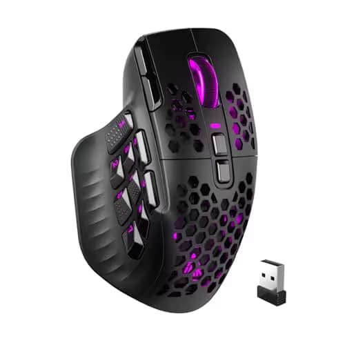 SOLAKAKA SM809 Pro Gaming Mouse with 9 Side Buttons,24000 DPI RGB Mouse for Gamer,16 Programmable Macros MMO Mouse,Black main image