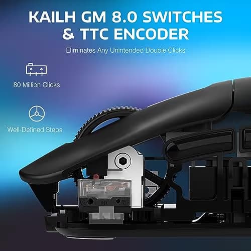 ATTACK SHARK X3 Wireless Gaming Mouse, 49g Ergonomic Computer Mouse, Triple Modes PAW3395 26K DPI Optical Sensor, 200h Battery Life, Programmable Buttons, Gaming Accessories for PC/Laptop/Mac (Black) image