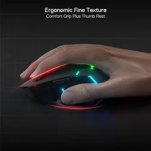 Redragon M690 PRO Wireless Gaming Mouse, 8000 DPI Wired/Wireless Gamer Mouse w/Rapid Fire Key, 8 Macro Buttons, Ergonomic Design for PC/Mac/Laptop image