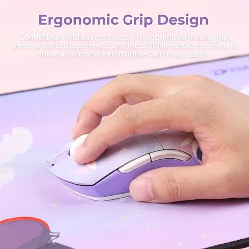 DAREU Wireless Gaming Mouse with Charging Dock Rechargeable RGB,12K DPI,7 Programmable Buttons High-Precision Sensor [300IPS] [1000Hz] for PC Notebook Mac image