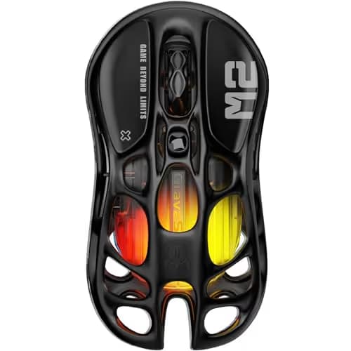 GravaStar Mercury M2 Wireless Gaming Mouse with 26,000 DPI, PAW3395DM Sensor -79g Lightweight Hollowed-Out Design -5 Programmable Buttons -5 Dynamic Lightsync RGB image