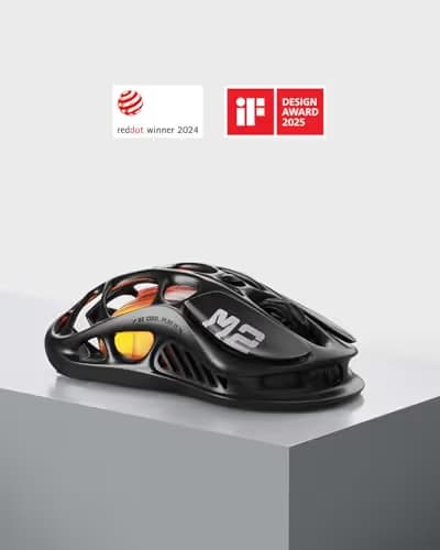 GravaStar Mercury M2 Wireless Gaming Mouse with 26,000 DPI, PAW3395DM Sensor -79g Lightweight Hollowed-Out Design -5 Programmable Buttons -5 Dynamic Lightsync RGB image