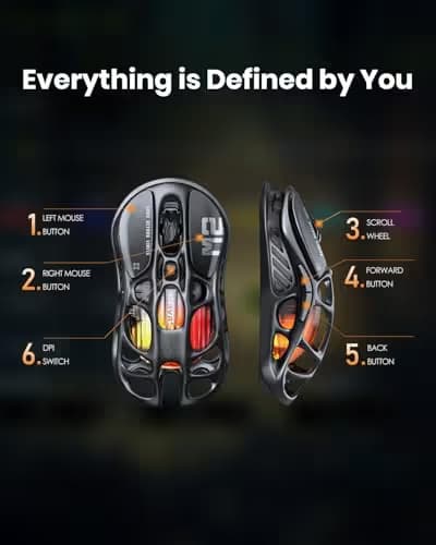 GravaStar Mercury M2 Wireless Gaming Mouse with 26,000 DPI, PAW3395DM Sensor -79g Lightweight Hollowed-Out Design -5 Programmable Buttons -5 Dynamic Lightsync RGB image