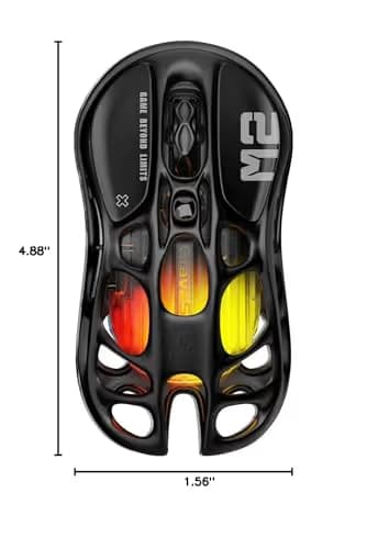 GravaStar Mercury M2 Wireless Gaming Mouse with 26,000 DPI, PAW3395DM Sensor -79g Lightweight Hollowed-Out Design -5 Programmable Buttons -5 Dynamic Lightsync RGB image