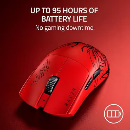 Razer Viper V3 Pro Wireless Esports Gaming Mouse: Symmetrical - 54g Lightweight - 8K Polling - 35K DPI Optical Sensor - Gen3 Optical Switches - 8 Programmable Controls - 95 Hr Battery - Faker Edition image