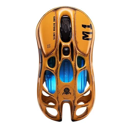 GravaStar Mercury M1 Pro Gaming Mouse, Lightweight Magnesium Alloy, 26,000 DPI, PAW3395DM Sensor, 5 Programmable Buttons, Support Wired/2.4GHz/BT, Up to 200 Hours Battery Life (Battle-Yellow) main image