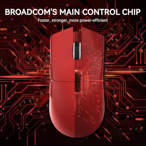 ATTACK SHARK X11 Lightweight Wireless Gaming Mouse with RGB Charging Dock,Tri-Mode-2.4G/USB-C Wired/BT,22K DPI,PAW3311 Optical Sensor,HUYU Switch, 5 programmable Buttons for PC/Mac(Red) image
