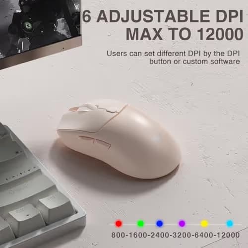 AULA SC580X Wireless Gaming Mouse, Tri-Mode 2.4G/BT5.0/USB-C Gaming Mice with 12000 DPI, 6 Programmable Buttons, Rechargeable Computer Mouse for Laptop/PC/Mac/Tablet image