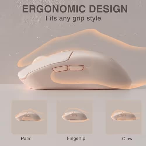 AULA SC580X Wireless Gaming Mouse, Tri-Mode 2.4G/BT5.0/USB-C Gaming Mice with 12000 DPI, 6 Programmable Buttons, Rechargeable Computer Mouse for Laptop/PC/Mac/Tablet image