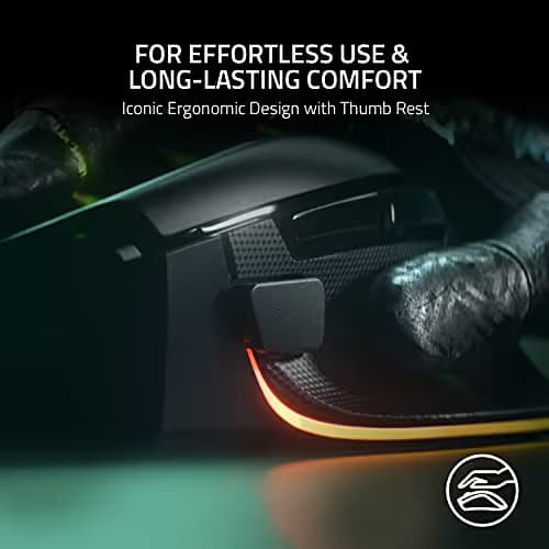 Razer Basilisk V3 Customizable Ergonomic Gaming Mouse: Fastest Gaming Mouse Switch-Chroma RGB Lighting-26K DPI Optical Sensor-11 Programmable Buttons-HyperScroll Tilt Wheel-Classic Black,(Pack of 10) image