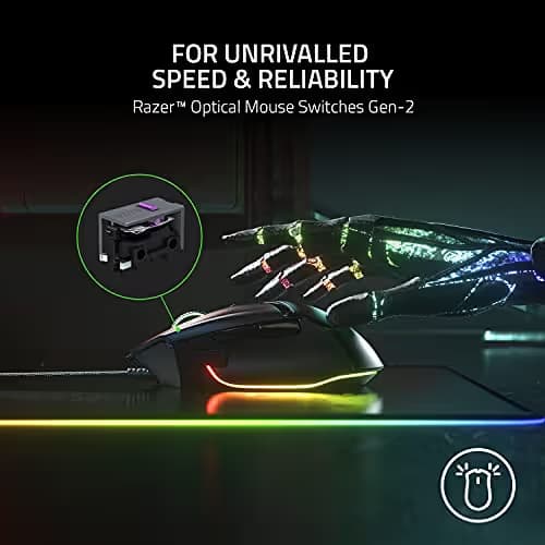 Razer Basilisk V3 Customizable Ergonomic Gaming Mouse: Fastest Gaming Mouse Switch-Chroma RGB Lighting-26K DPI Optical Sensor-11 Programmable Buttons-HyperScroll Tilt Wheel-Classic Black,(Pack of 10) image