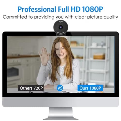 EMEET C950 1080P Webcam - USB Webcam with Microphone & Physical Privacy Cover, Auto Light Correction, Fixed Focus, USB Plug & Play, Ultra Web Cam w/ 70°View for Meeting/Online Classes/Zoom/YouTube image