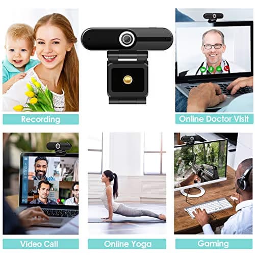 UHD 4K Webcam with Microphone: 8MP USB Computer Web Camera with Privacy Shutter and Tripod, External Webcam Pro Streaming Webcams PC Cam w/Mic Noise Reduction for Winsdows Mac OS Desktop Laptop image