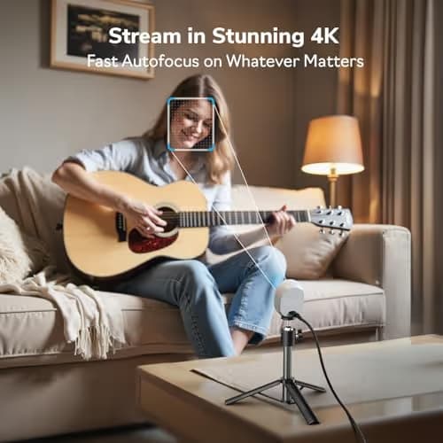 EMEET Piko 4K Webcam for Streaming, World’s 1st Dual-Camera AI-Powered 4K Camera w/AI Autofocus, 3 Mics Array&3 Sound Modes, USB Webcam with Clip, Great for Streaming, Desk Setup and Creative Gifts image