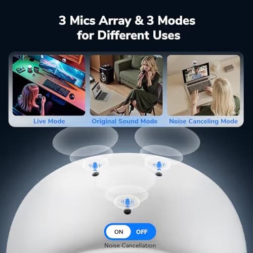 EMEET Piko 4K Webcam for Streaming, World’s 1st Dual-Camera AI-Powered 4K Camera w/AI Autofocus, 3 Mics Array&3 Sound Modes, USB Webcam with Clip, Great for Streaming, Desk Setup and Creative Gifts image