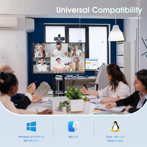 TRAUSI 1080P Full HD Webcam with Noise-Canceling Mic, Auto Light Correction, Privacy Cover, Wide-Angle Lens, Plug & Play USB Camera for Laptops, Desktops, PCs, Macs, Zoom, Skype, Teams and Streaming image